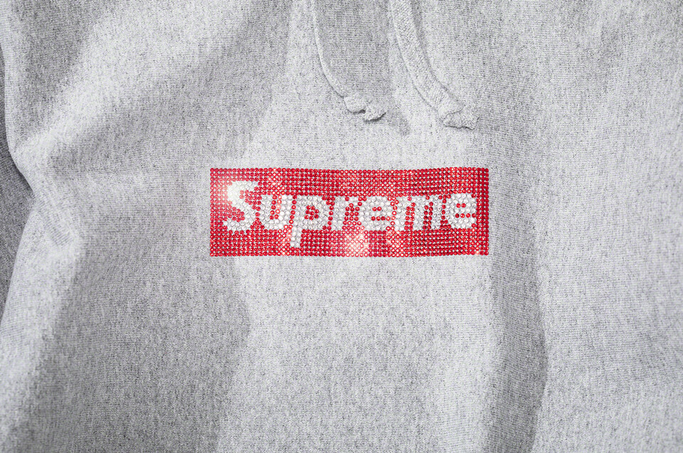 supreme swarovski box logo tee