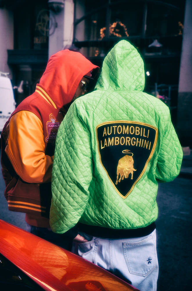 Supreme シュプリーム ジャケット Lamborghini ランボルギーニ ワッペン付き キルティング ワークジャケット Automobili Lamborghini Hooded Work Jacket 20SS ライム L アウター ブルゾン【メンズ】【美品】